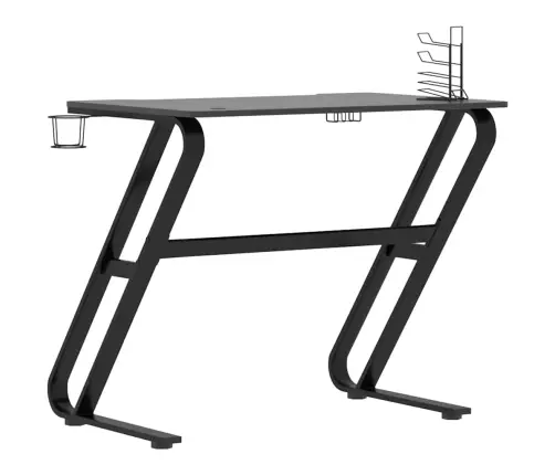 Datorspēļu Galds, Zz-Formas Kājas, Melns, 90X60X75 Cm Vidaxl