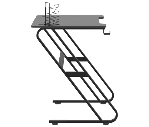 Datorspēļu Galds, Zz-Formas Kājas, Melns, 90X60X75 Cm Vidaxl