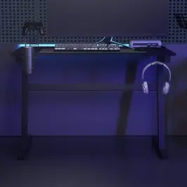 Datorspēļu Galds Ar Led, Z-Formas Kājas, Melns, 110X60X75 Cm Vidaxl