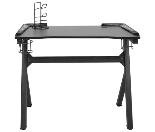Datorspēļu Galds Ar Led, Y-Formas Kājas, Melns, 90X60X75 Cm Vidaxl