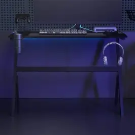 Datorspēļu Galds Ar Led, Y-Formas Kājas, Melns, 110X60X75 Cm Vidaxl