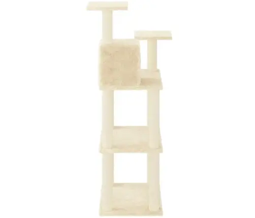 Kaķu Māja Ar Sizala Stabiem Nagu Asināšanai, 118,5Cm Krēmkrāsas Vidaxl
