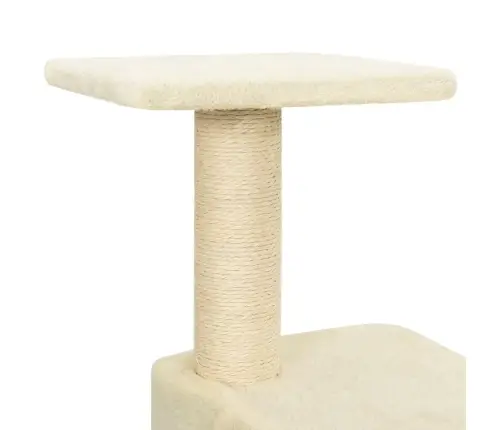 Kaķu Māja Ar Sizala Stabiem Nagu Asināšanai, 118,5Cm Krēmkrāsas Vidaxl