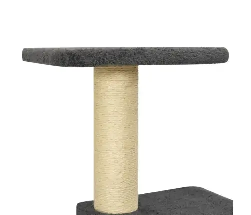 Kaķu Māja Ar Sizala Stabiem Nagu Asināšanai, 118,5 Cm, Pelēka Vidaxl