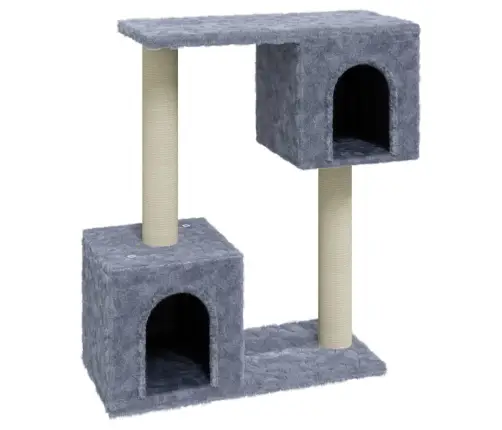 Kaķu Māja Ar Sizala Stabiem Nagu Asināšanai, 60 Cm, Pelēka Vidaxl