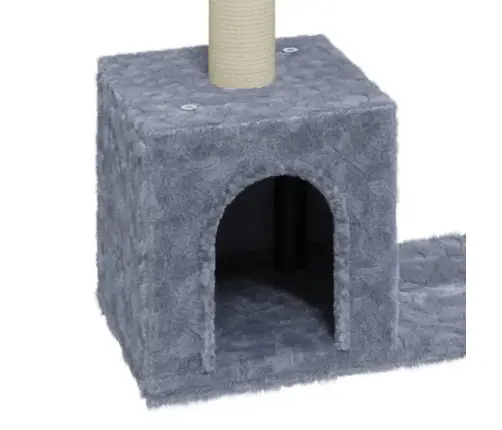 Kaķu Māja Ar Sizala Stabiem Nagu Asināšanai, 60 Cm, Pelēka Vidaxl