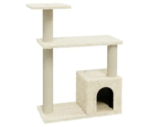 Kassimaja Sisalköitega Kraapimispuudega, Kreemjas, 70 Cm