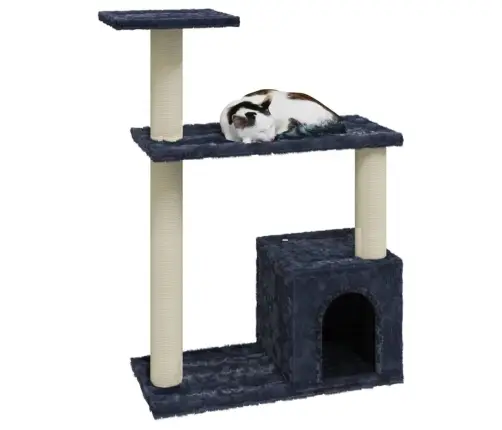 Kaķu Māja Ar Sizala Stabiem Nagu Asināšanai, 70 Cm, Pelēka Vidaxl