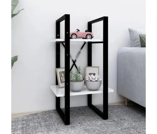 Spintelė Knygoms, 2 Aukštų, Balta, 40X30X70cm Apdirbta Mediena