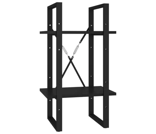 2-Korruseline Raamaturiiul, Must, 40X30X70 cm Tehispuit