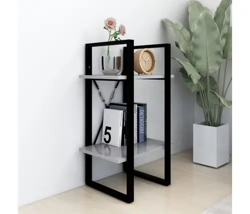 Spintelė Knygoms, 2 Aukštų, Betono, 40X30X70cm Mediena