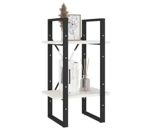 2-Līmeņu Grāmatu Plaukts, Balts, 40X30X70 Cm, Priedes Masīvkoks Vidaxl