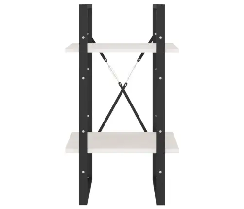 2-Līmeņu Grāmatu Plaukts, Balts, 40X30X70 Cm, Priedes Masīvkoks Vidaxl