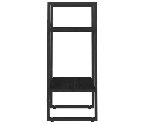 2-Līmeņu Grāmatu Plaukts, Melns, 40X30X70 Cm, Priedes Masīvkoks Vidaxl