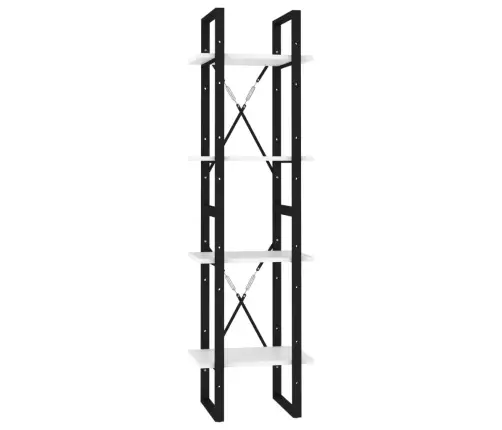 Spintelė Knygoms, 4 Aukštų, Balta, 40X30X140cm Mediena