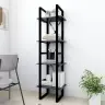 4-Līmeņu Grāmatu Plaukts, Pelēks 40X30X140Cm, Inženierijas Koks Vidaxl