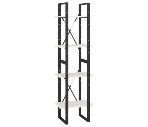 4-Līmeņu Grāmatu Plaukts, Balts, 40X30X140 Cm, Priedes Koks Vidaxl