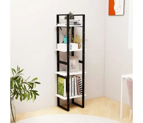 4-Līmeņu Grāmatu Plaukts, Balts, 40X30X140 Cm, Priedes Koks Vidaxl