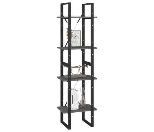 4-Korruseline Raamaturiiul, 40X30X140 cm Hall, Männipuit