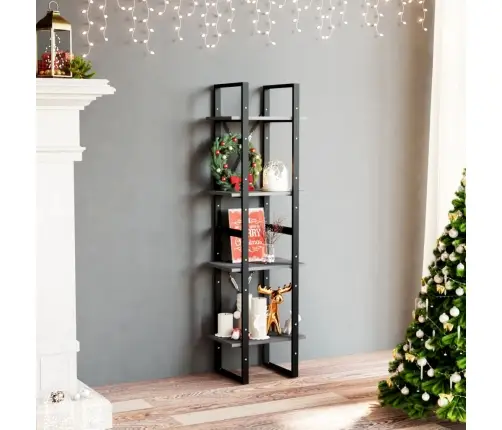 4-Korruseline Raamaturiiul, 40X30X140 cm Hall, Männipuit