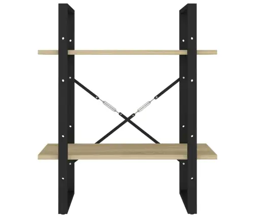 2-Līmeņu Grāmatu Plaukts, Ozolkoka 60X30X70Cm Inženierijas Koks Vidaxl