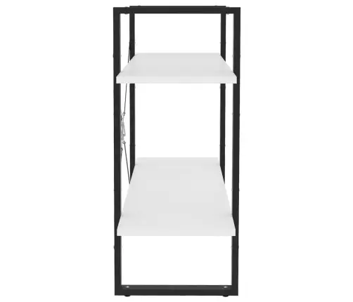 2-Korruseline Raamaturiiul, Valge, 60X30X70 cm Tehispuit