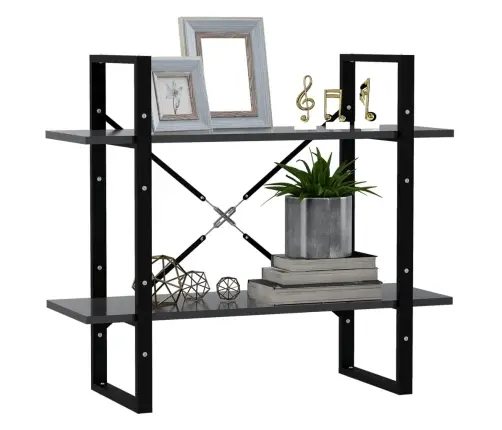 Spintelė Knygoms, 2 Aukštų, Pilka, 80X30X70cm Apdirbta Mediena