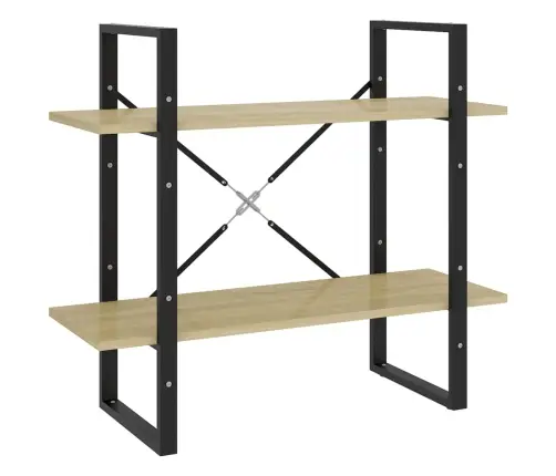 2-Līmeņu Grāmatu Plaukts, Ozolkoka 80X30X70Cm Inženierijas Koks Vidaxl