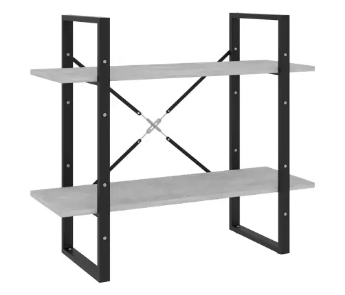 2-Līmeņu Grāmatu Plaukts, Pelēks, 80X30X70Cm, Inženierijas Koks Vidaxl