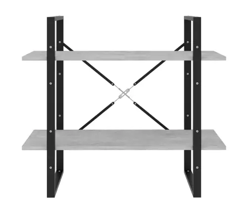 2-Līmeņu Grāmatu Plaukts, Pelēks, 80X30X70Cm, Inženierijas Koks Vidaxl