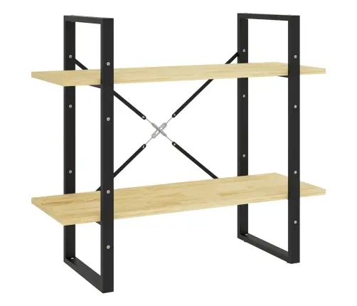 Spintelė Knygoms, 2 Lentynos, 80X30X70cm Pušies Masyvas