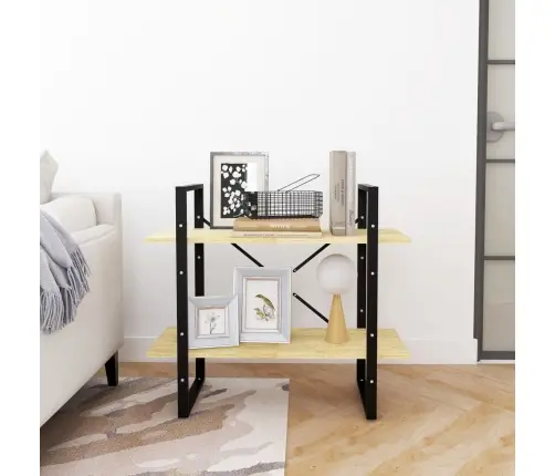 Spintelė Knygoms, 2 Lentynos, 80X30X70cm Pušies Masyvas