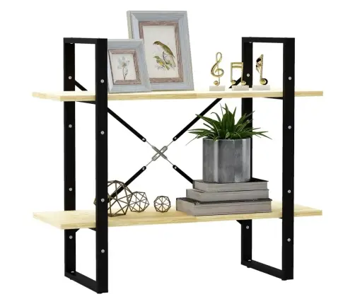 Spintelė Knygoms, 2 Lentynos, 80X30X70cm Pušies Masyvas