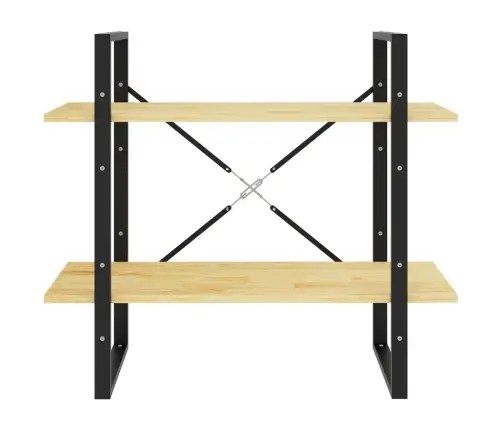 Spintelė Knygoms, 2 Lentynos, 80X30X70cm Pušies Masyvas