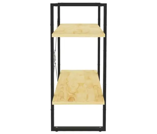 Spintelė Knygoms, 2 Lentynos, 80X30X70cm Pušies Masyvas