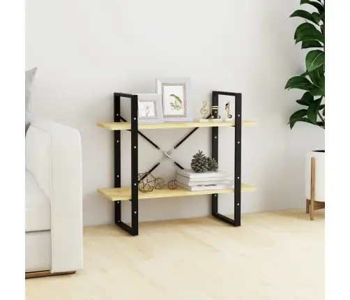 Spintelė Knygoms, 2 Lentynos, 80X30X70cm Pušies Masyvas