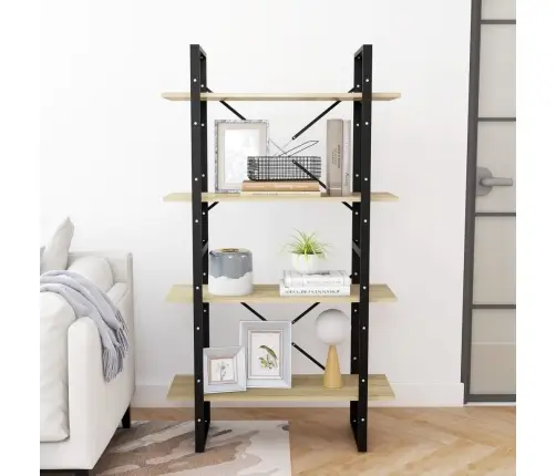 Spintelė Knygoms, 4 Aukštų, Ąžuolo, 80X30X140cm Mediena