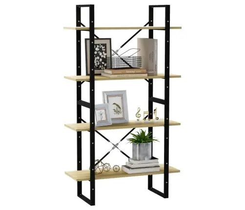 Spintelė Knygoms, 4 Aukštų, Ąžuolo, 80X30X140cm Mediena