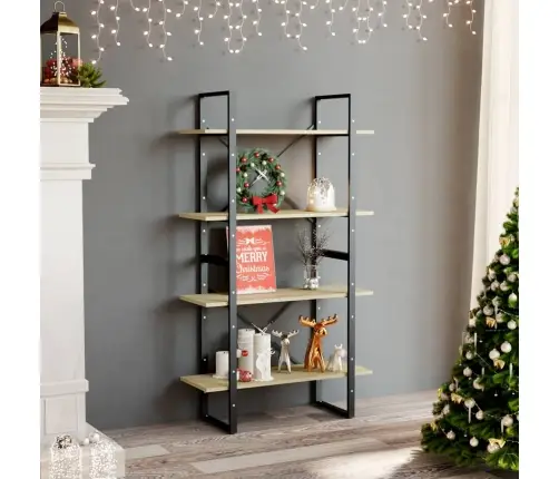 Spintelė Knygoms, 4 Aukštų, Ąžuolo, 80X30X140cm Mediena