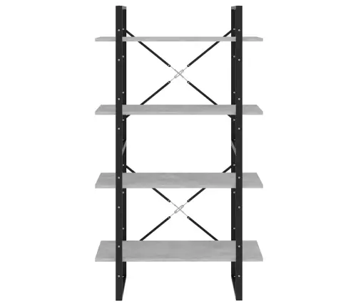 4-Līmeņu Grāmatu Plaukts, Pelēks, 80X30X140Cm Inženierijas Koks Vidaxl