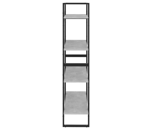 4-Līmeņu Grāmatu Plaukts, Pelēks, 80X30X140Cm Inženierijas Koks Vidaxl