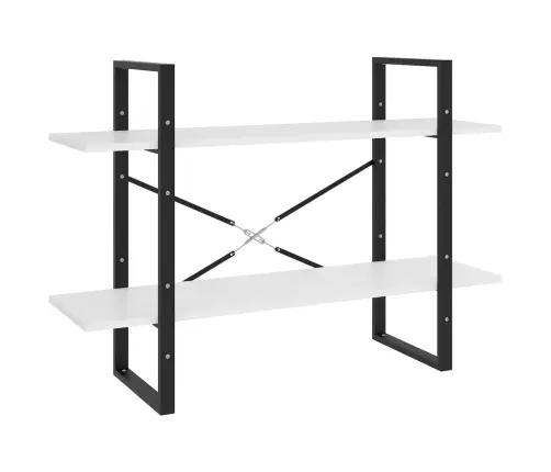 2-Līmeņu Grāmatu Plaukts, Balts, 100X30X70Cm, Inženierijas Koks Vidaxl