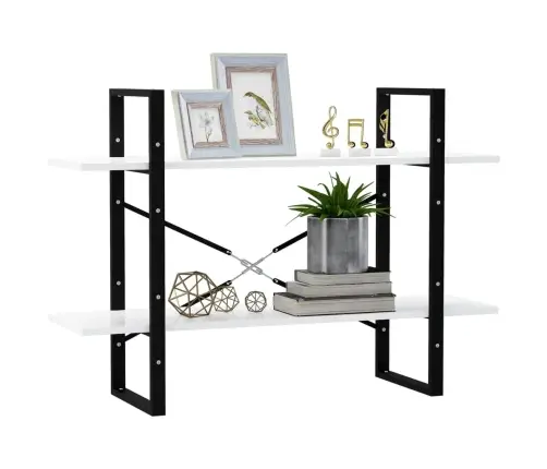 2-Līmeņu Grāmatu Plaukts, Balts, 100X30X70Cm, Inženierijas Koks Vidaxl