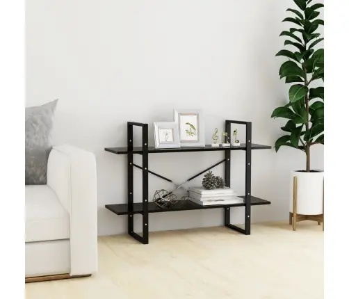 Spintelė Knygoms, 2 Aukštų, Juoda, 100X30X70cm Mediena