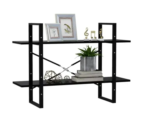 Spintelė Knygoms, 2 Aukštų, Juoda, 100X30X70cm Mediena