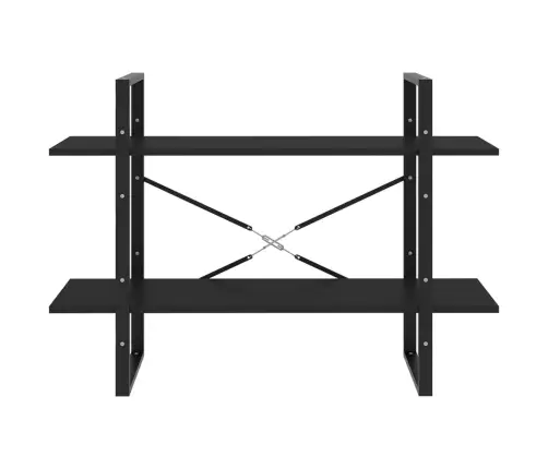 Spintelė Knygoms, 2 Aukštų, Juoda, 100X30X70cm Mediena