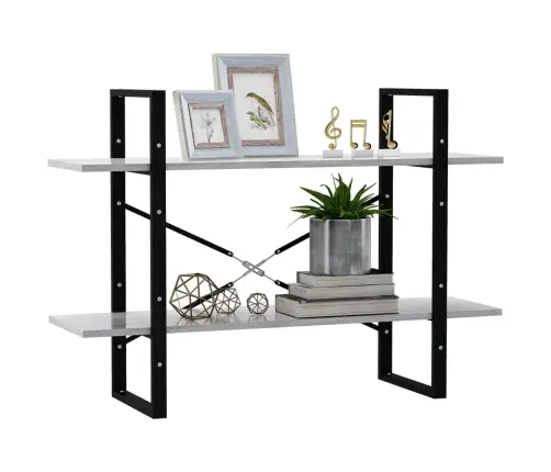 Spintelė Knygoms, 2 Aukštų, Betono, 100X30X70cm Mediena