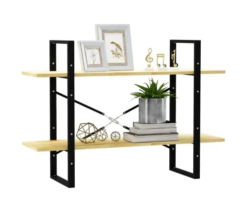 Spintelė Knygoms, 2 Lentynos, 100X30X70cm Pušies Masyvas