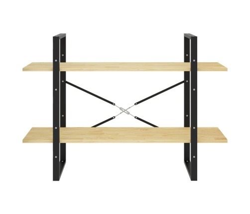 2-Līmeņu Grāmatu Plaukts, 100X30X70 Cm, Priedes Masīvkoks Vidaxl