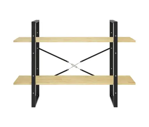 Spintelė Knygoms, 2 Lentynos, 100X30X70cm Pušies Masyvas